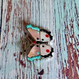 Andrea Lonjose Shirley Zuni butterfly pendant/pin